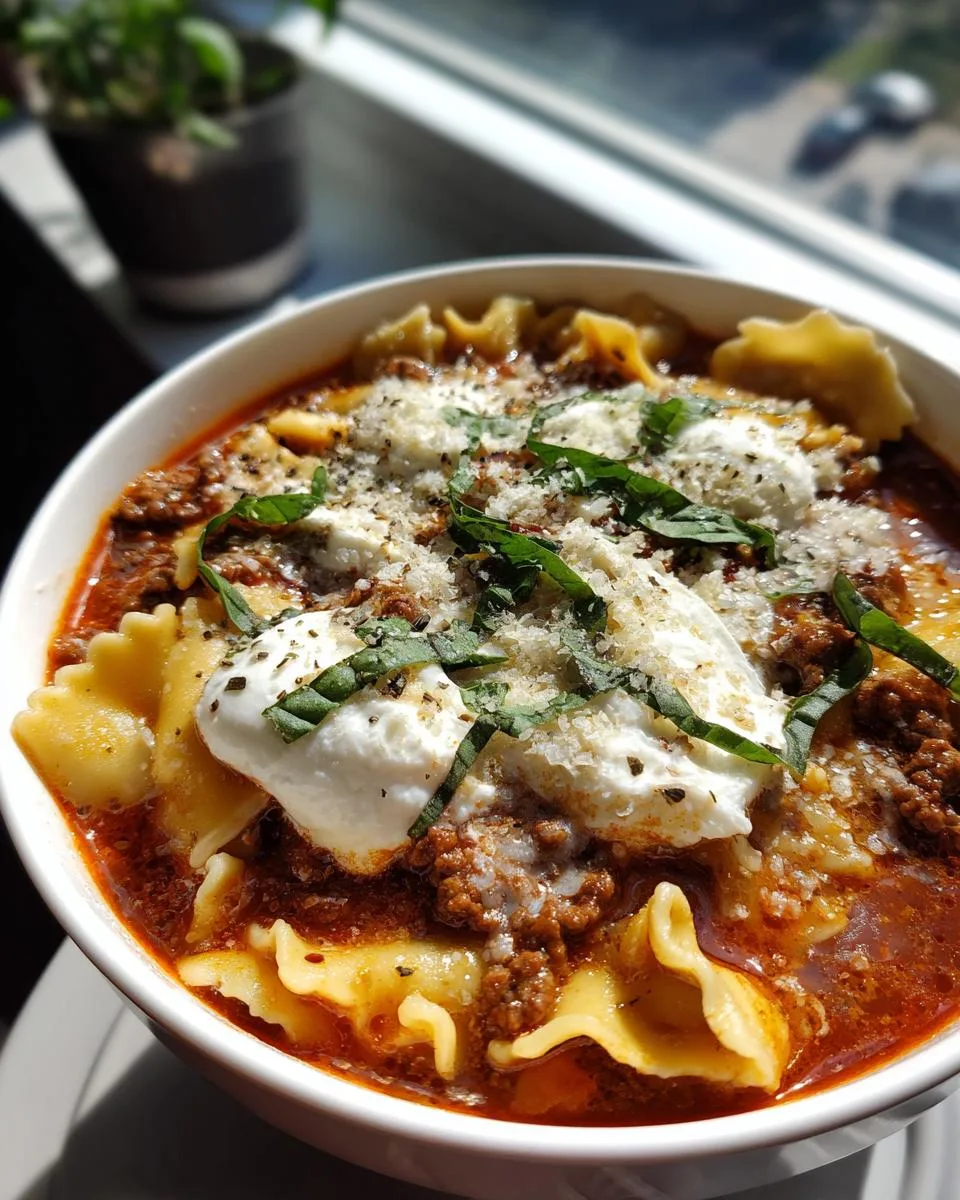 Slow cooker Lasagna Soup - detail 1
