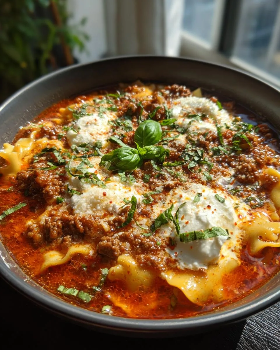 Slow cooker Lasagna Soup - detail 4