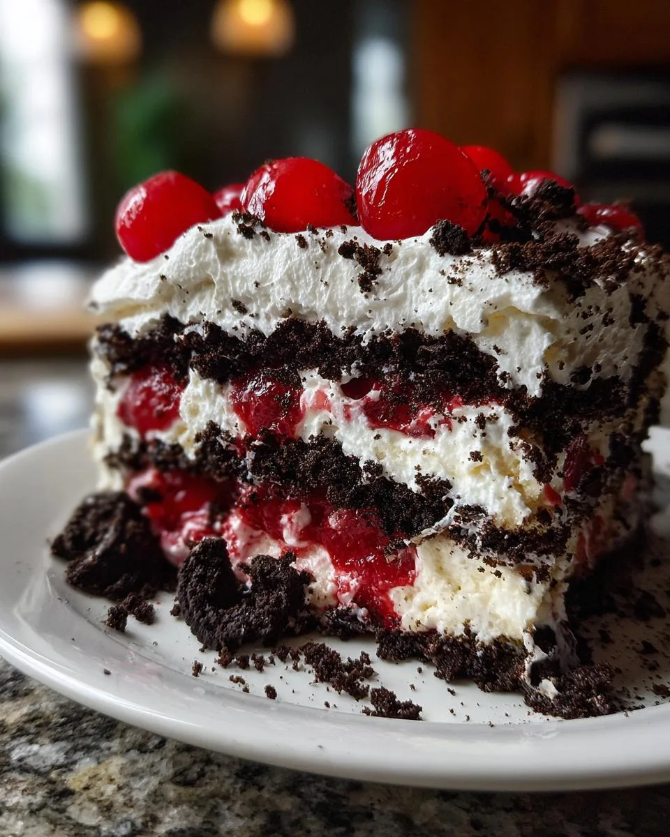 Cherry Oreo Icebox Cake - detail 1