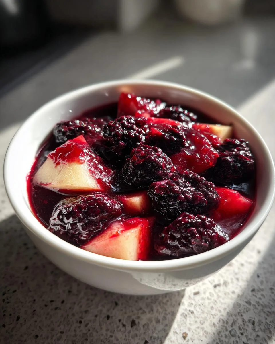 Crockpot Blackberry and Apple Compote - detail 2