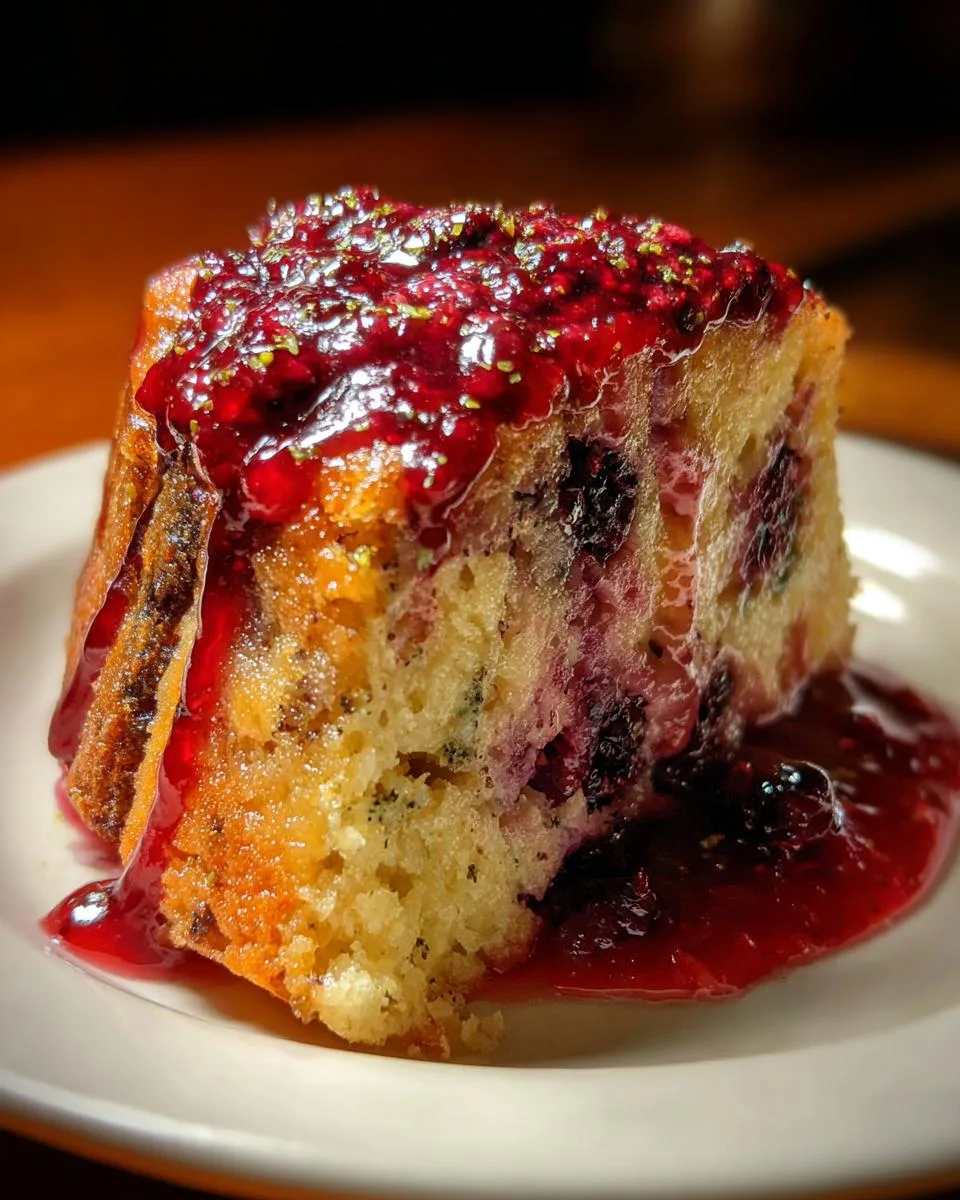 Crockpot Blackberry and Lemon Pudding Cake - detail 1