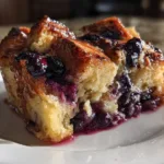 Crockpot Blueberry Bread Pudding
