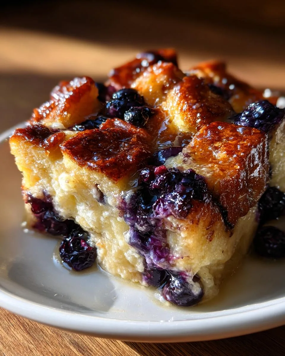 Crockpot Blueberry Bread Pudding - detail 3