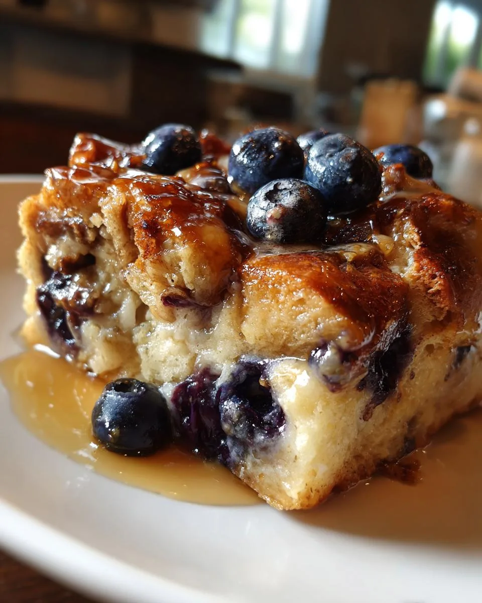 Crockpot Blueberry Bread Pudding - detail 4