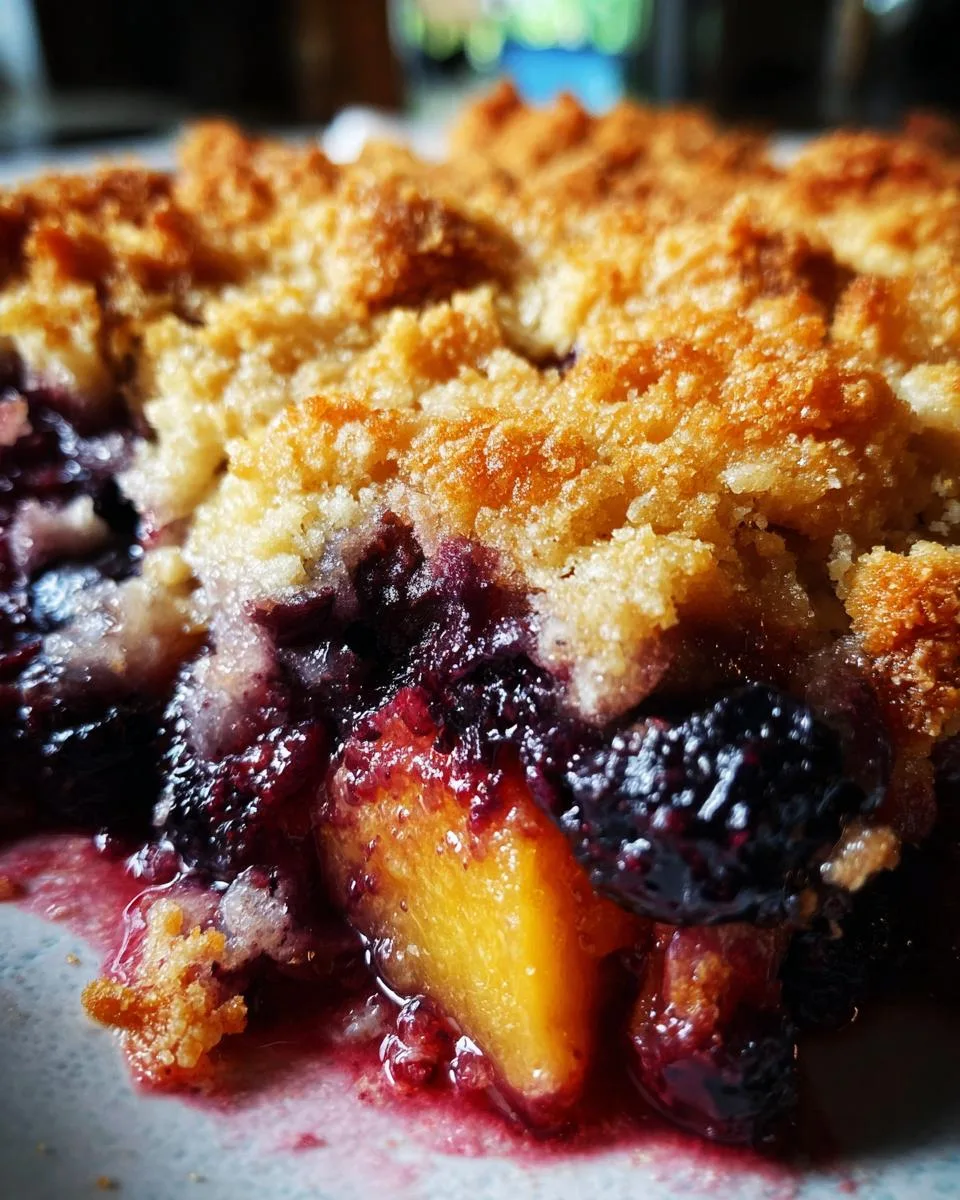 Fluffy 2-Hour Crockpot Blueberry Peach Cobbler Bliss 5 Crockpot Blueberry Peach Cobbler - detail 1
