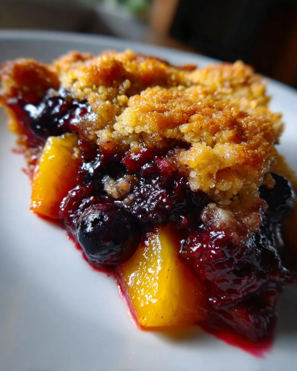 Fluffy 2-Hour Crockpot Blueberry Peach Cobbler Bliss 7 Crockpot Blueberry Peach Cobbler - detail 3