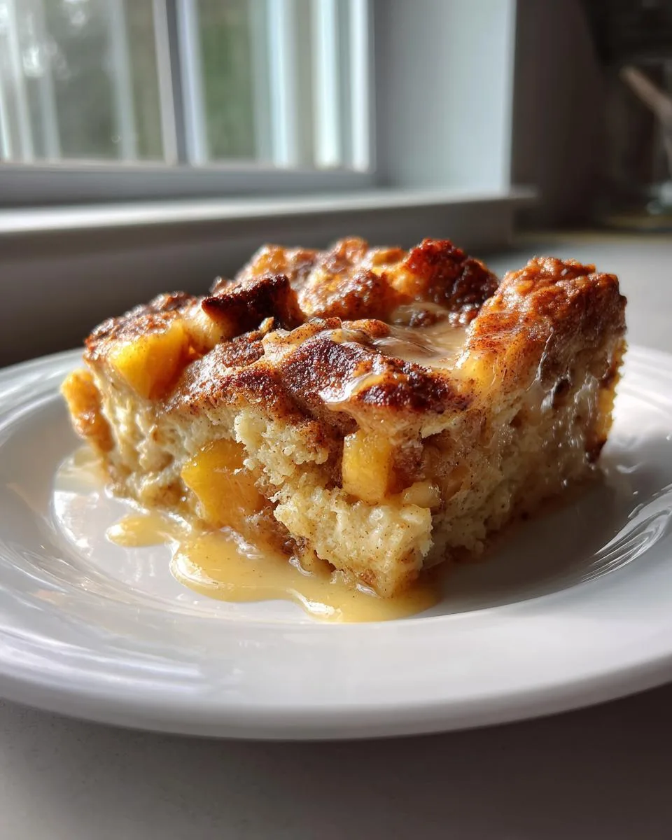 Crockpot Peach Bread Pudding - detail 1