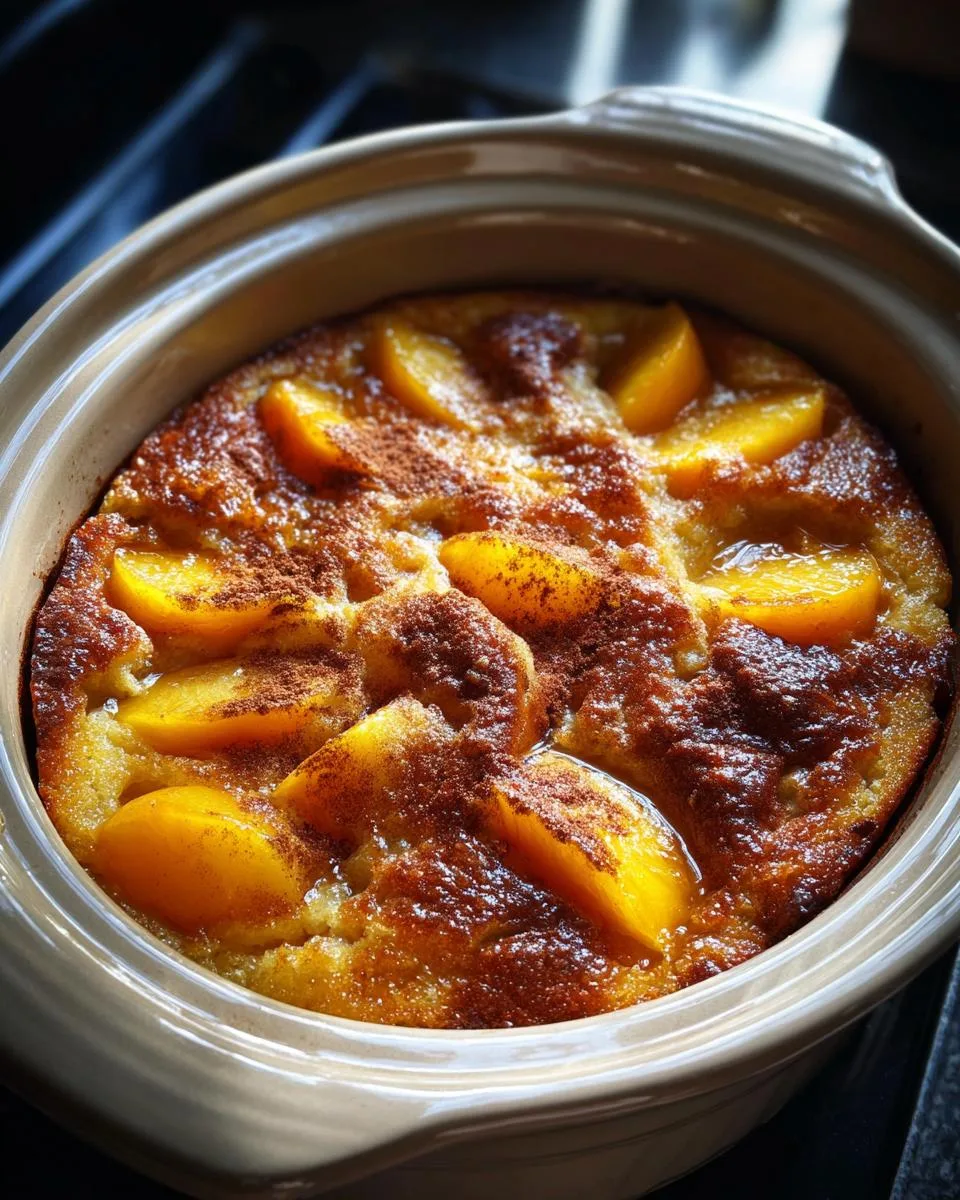Irresistible 4-Ingredient Crockpot Peach Dump Cake 5 Crockpot Peach Dump Cake - detail 1