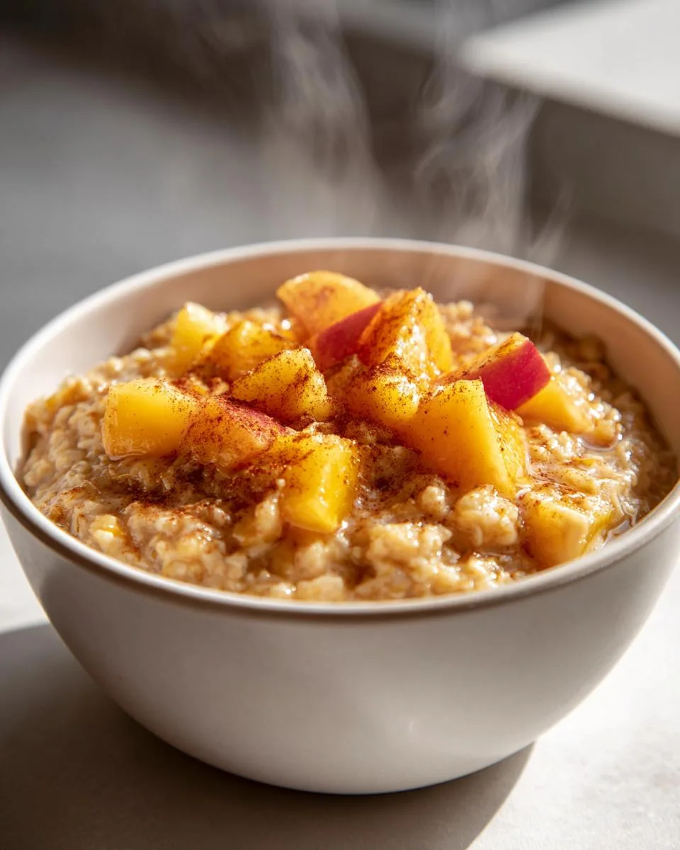 Crockpot Peach Oatmeal - detail 1