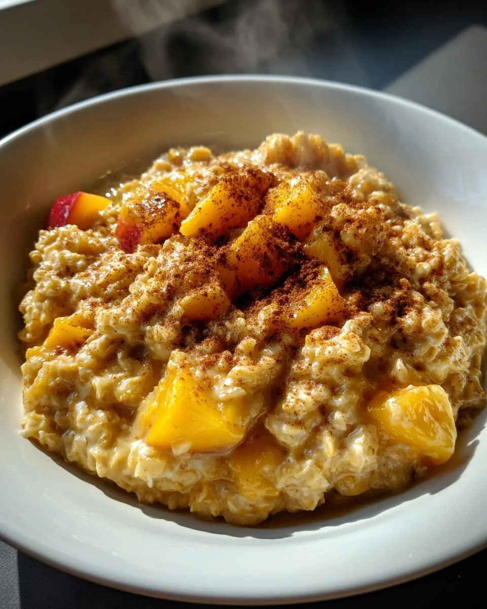 Crockpot Peach Oatmeal - detail 4