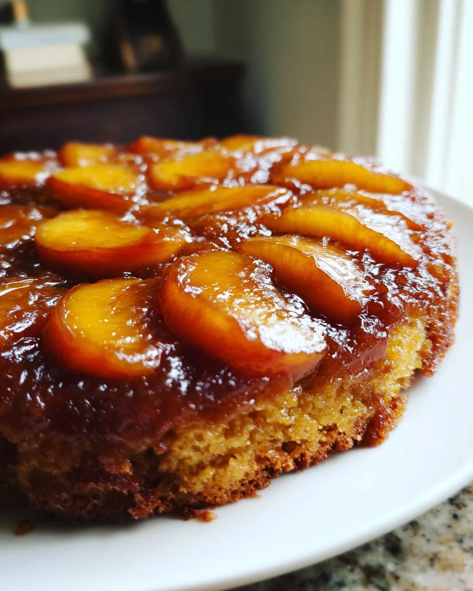 3-Hour Crockpot Peach Upside Down Cake - Peachy Perfection 6 Crockpot Peach Upside Down Cake - detail 1