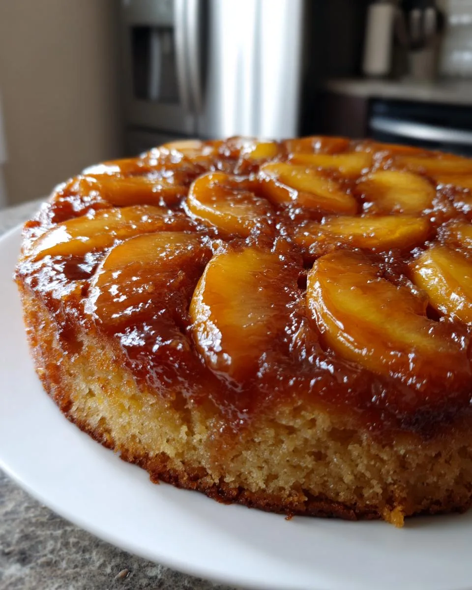 3-Hour Crockpot Peach Upside Down Cake - Peachy Perfection 9 Crockpot Peach Upside Down Cake - detail 4
