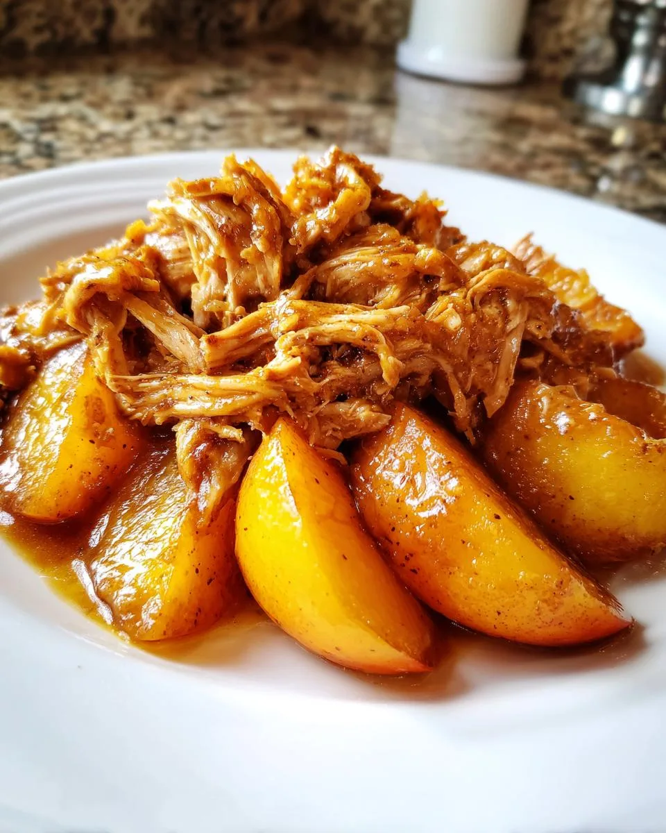 Juicy Crockpot Peach and Bourbon Chicken in 3 Easy Steps 7 Crockpot Peach and Bourbon Chicken - detail 2