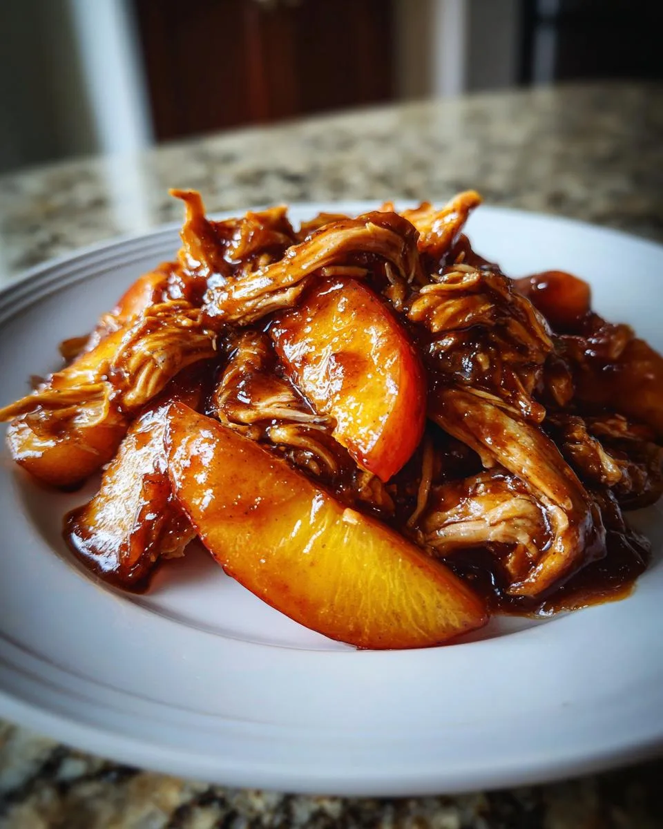 Juicy Crockpot Peach and Bourbon Chicken in 3 Easy Steps 9 Crockpot Peach and Bourbon Chicken - detail 4