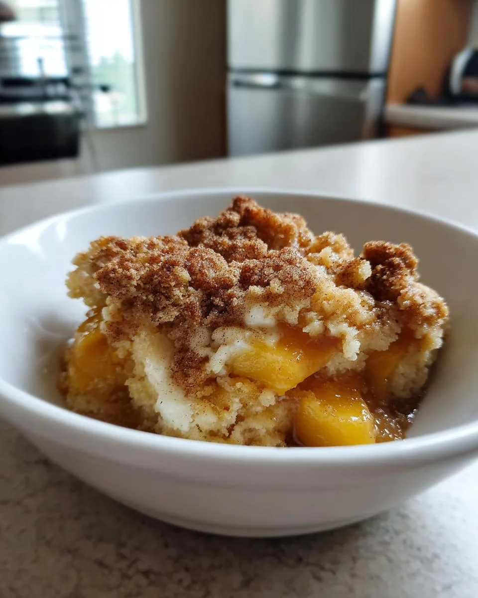 Crockpot Peach and Cream Cheese Dump Cake - detail 2