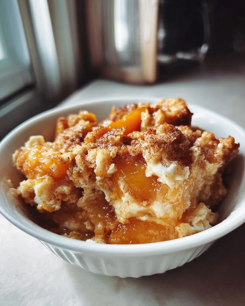 Crockpot Peach and Cream Cheese Dump Cake - detail 3