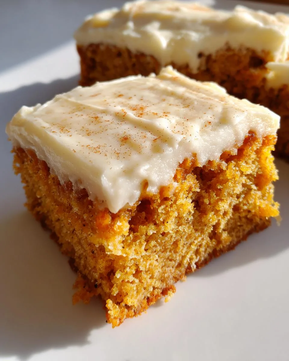 Crockpot Pumpkin Bars with Cream Cheese Frosting - detail 2