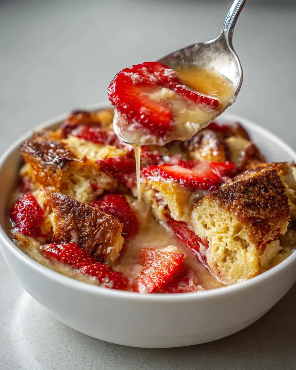 Crockpot Strawberry Bread Pudding - detail 1