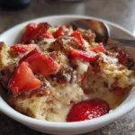 Crockpot Strawberry Bread Pudding