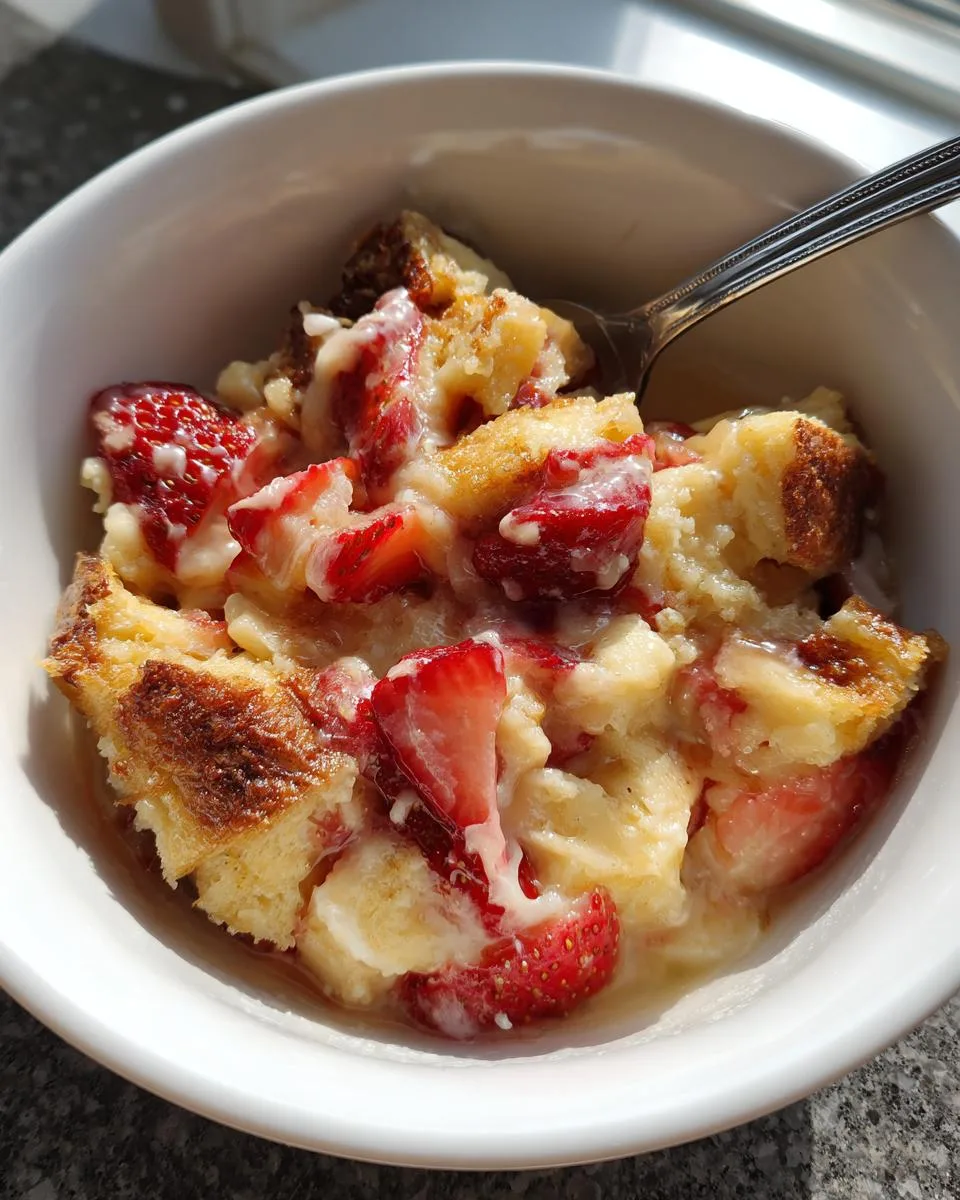 Crockpot Strawberry Bread Pudding - detail 2