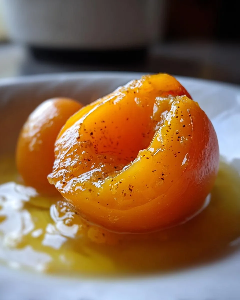 Crockpot Vanilla Poached Peaches - detail 2