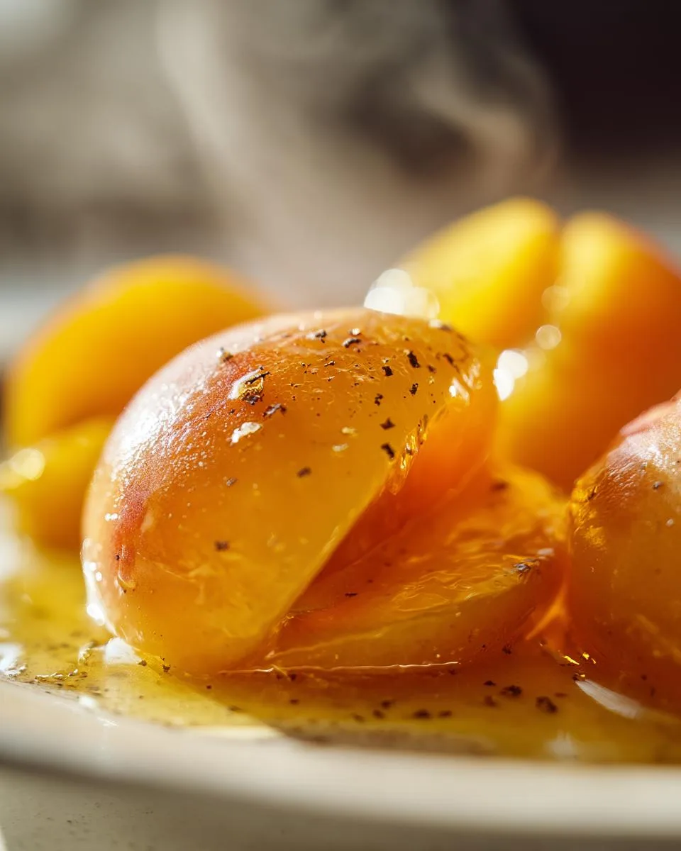 Crockpot Vanilla Poached Peaches - detail 3