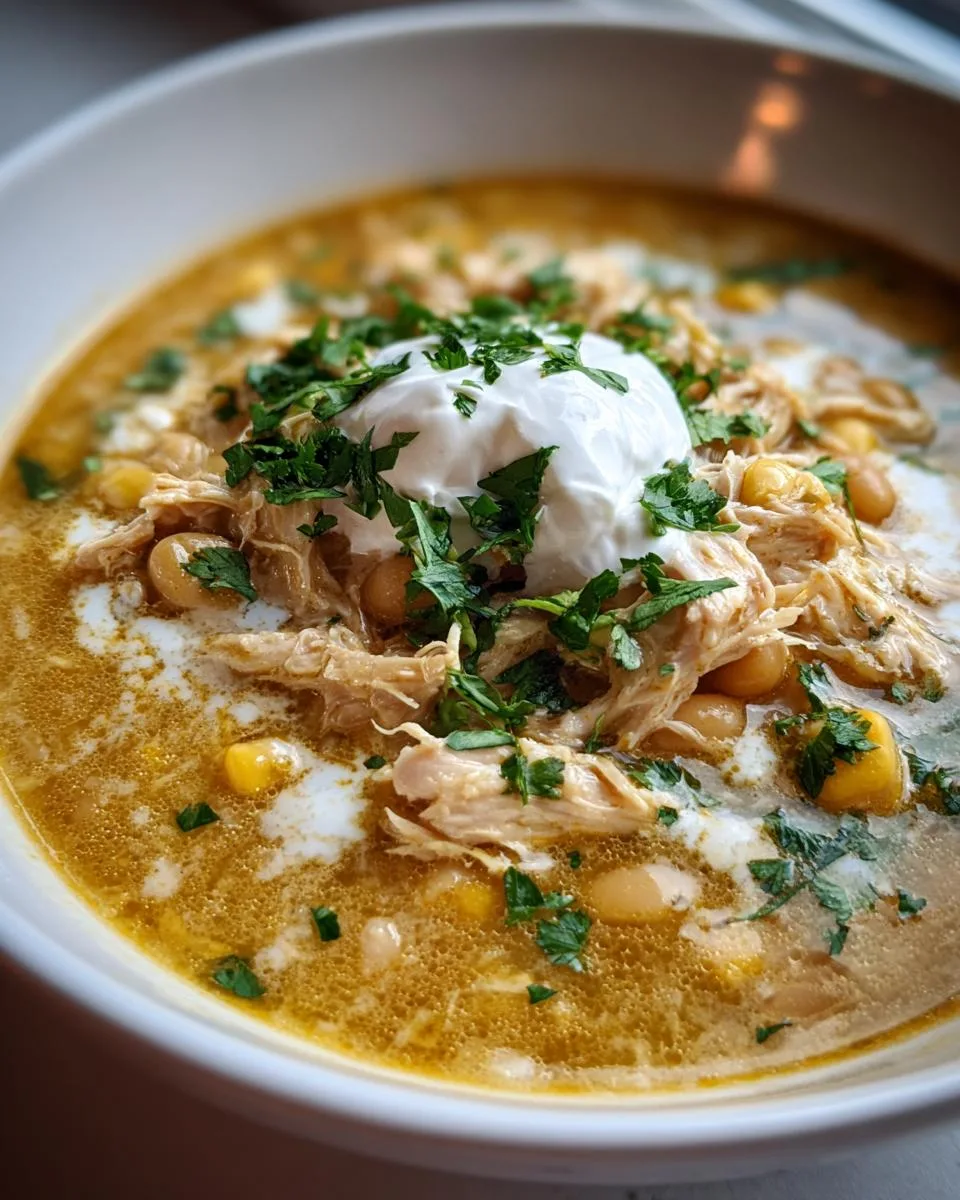 Creamy 4-Ingredient Crockpot White Chicken Chili Magic 6 Easiest Crockpot White Chicken Chili with Cream Cheese - detail 1