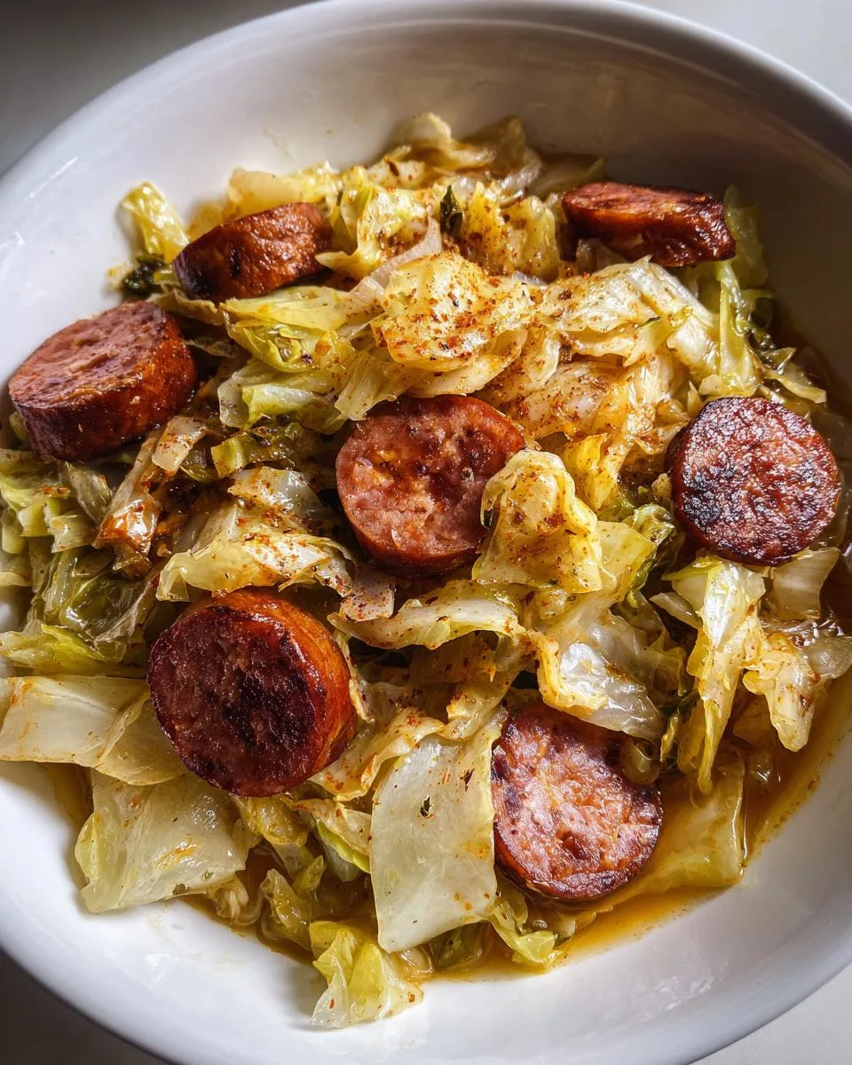 Keto Crockpot Cabbage and Sausage - detail 1