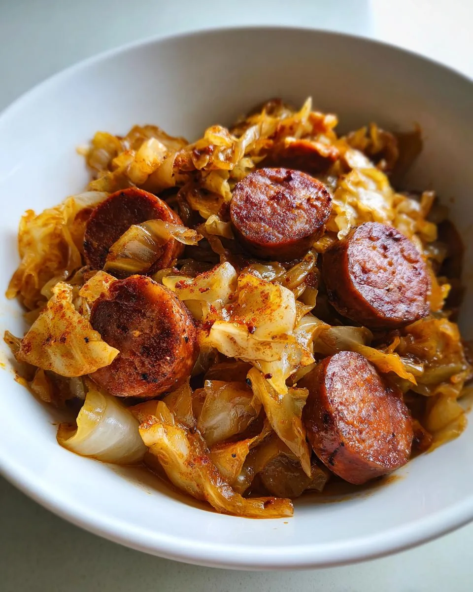 Keto Crockpot Cabbage and Sausage - detail 2