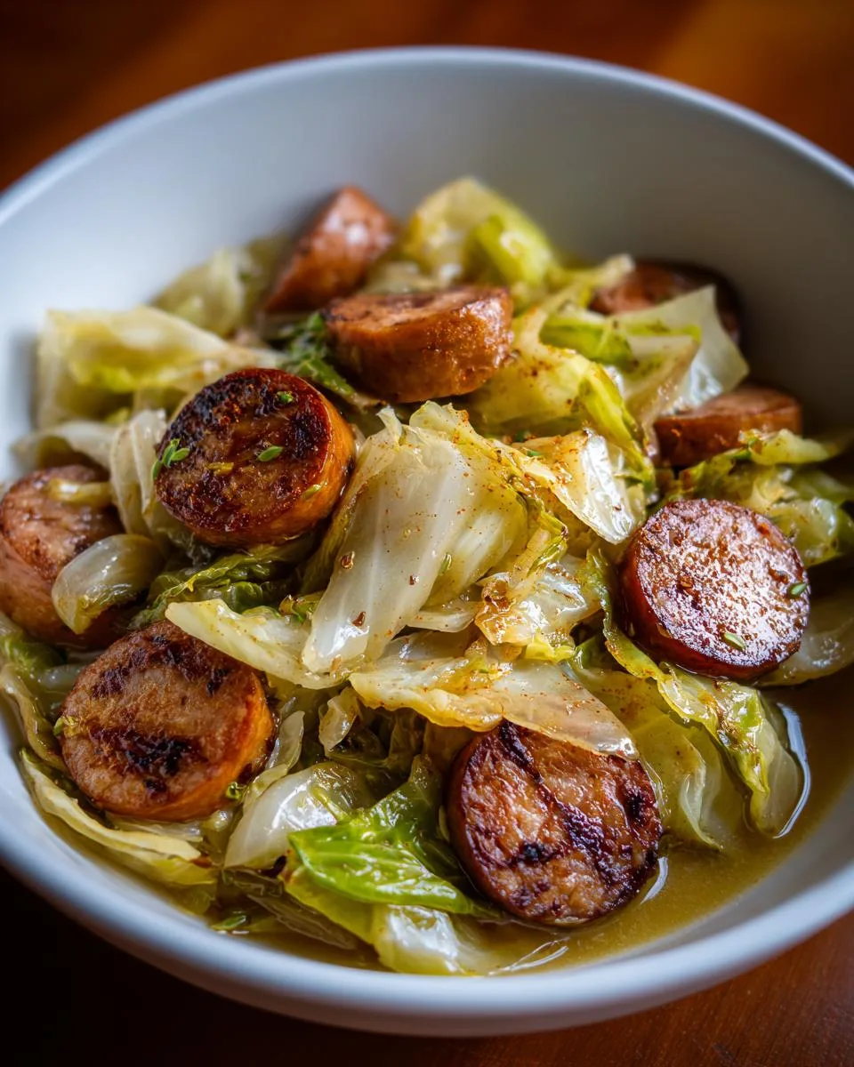 Keto Crockpot Cabbage and Sausage - detail 3