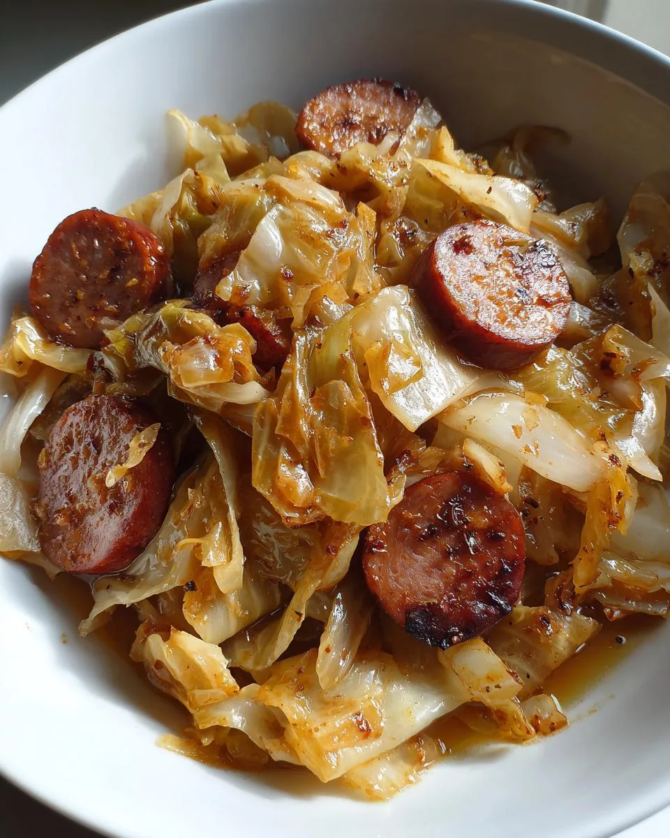 Keto Crockpot Cabbage and Sausage - detail 4
