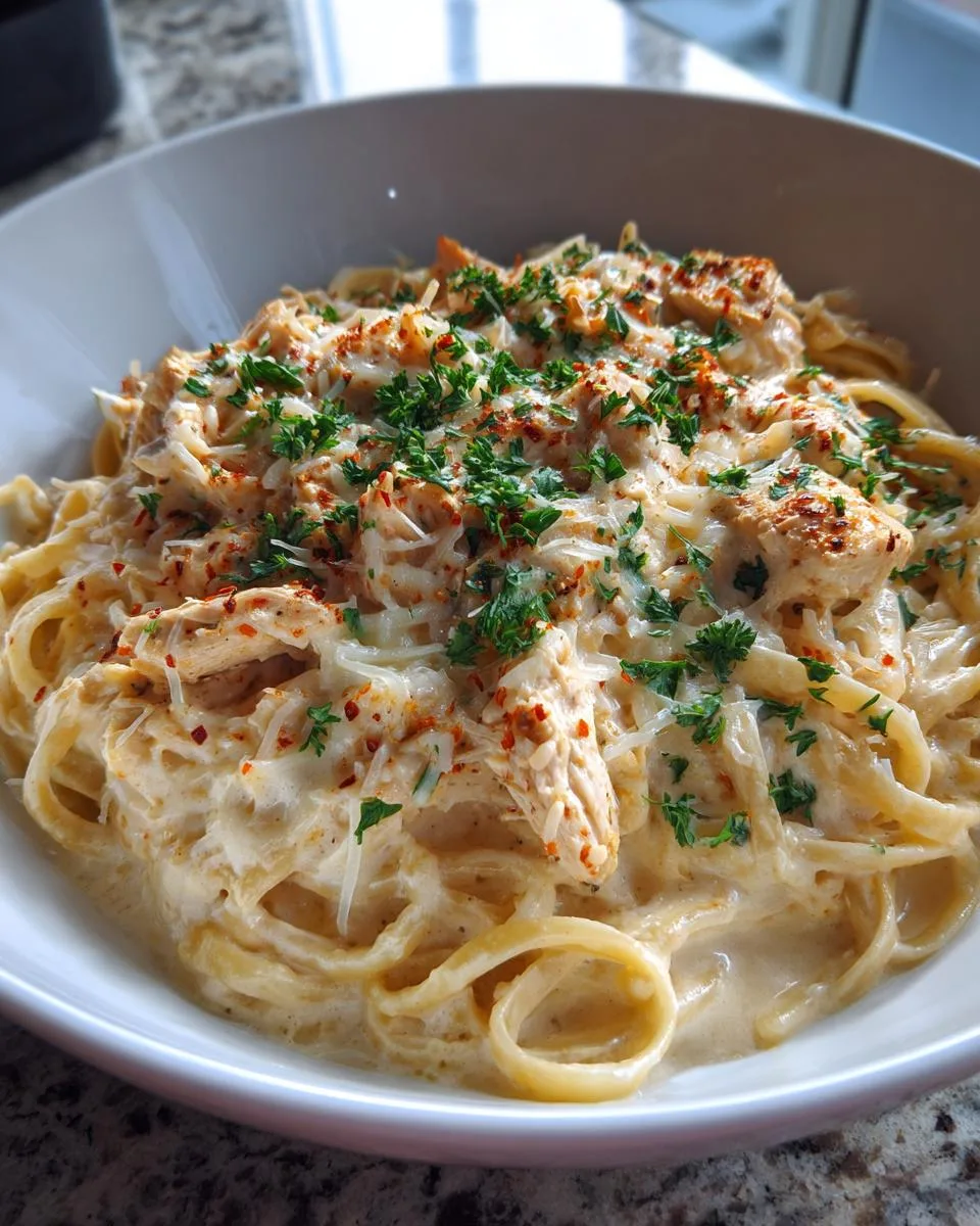 Keto Crockpot Chicken Alfredo - detail 1