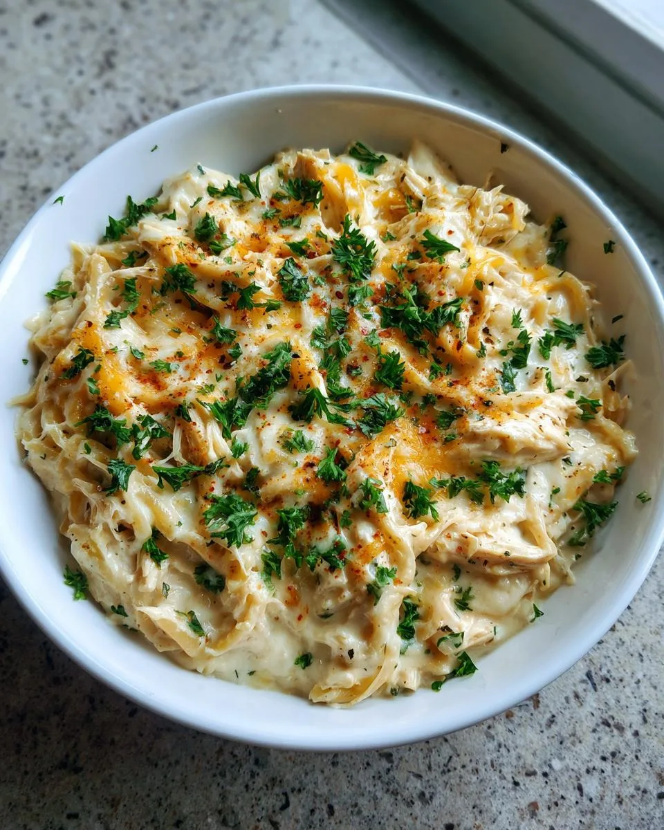 Keto Crockpot Chicken Alfredo - detail 2