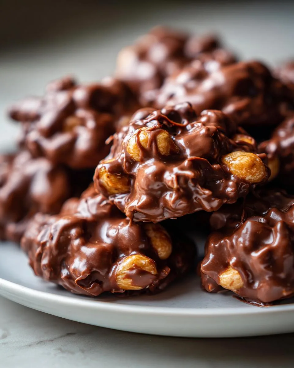 Keto Crockpot Chocolate Peanut Clusters - detail 3