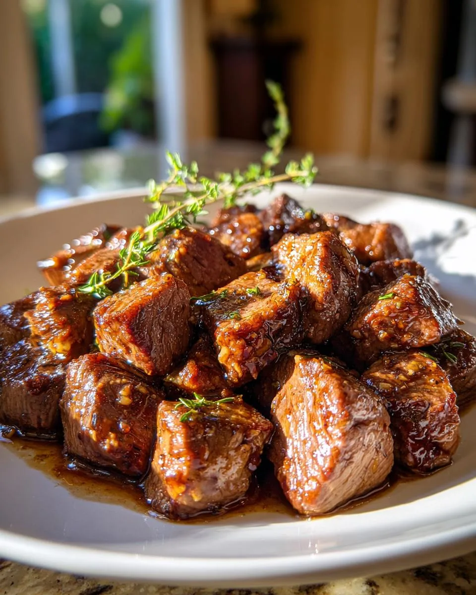 Keto Crockpot Garlic Butter Steak Bites - detail 4