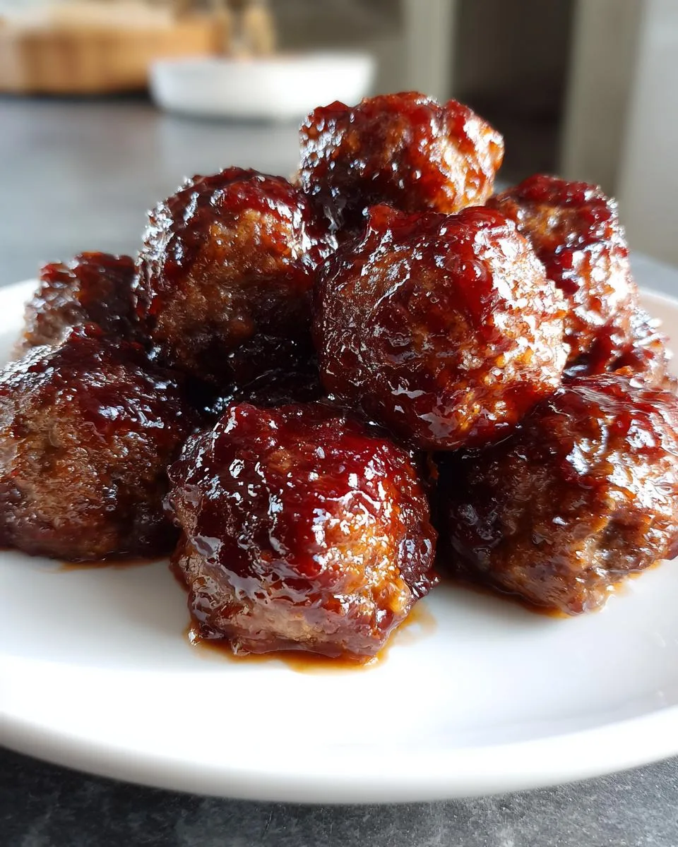 Keto Crockpot “Grape Jelly” Meatballs - detail 1