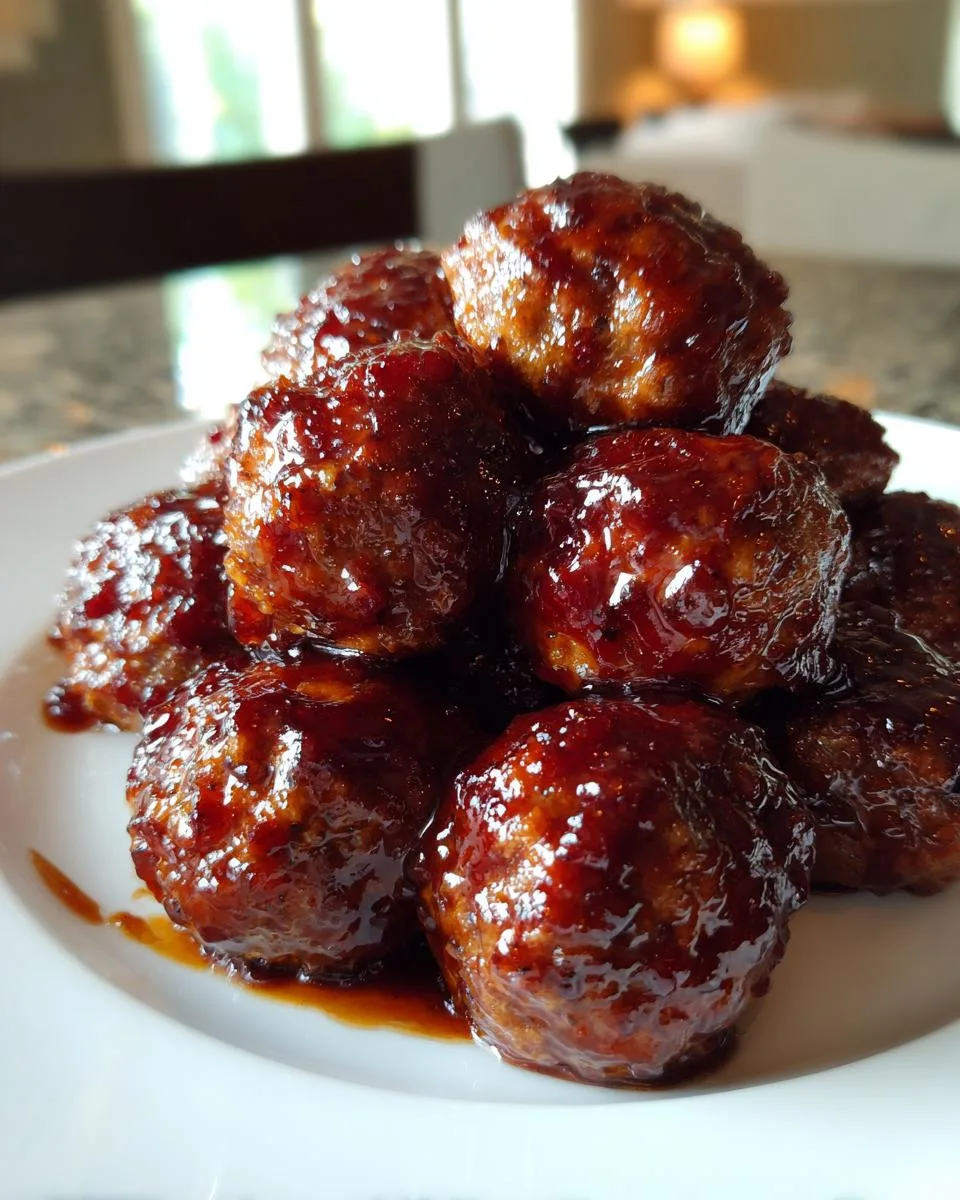Keto Crockpot “Grape Jelly” Meatballs - detail 3