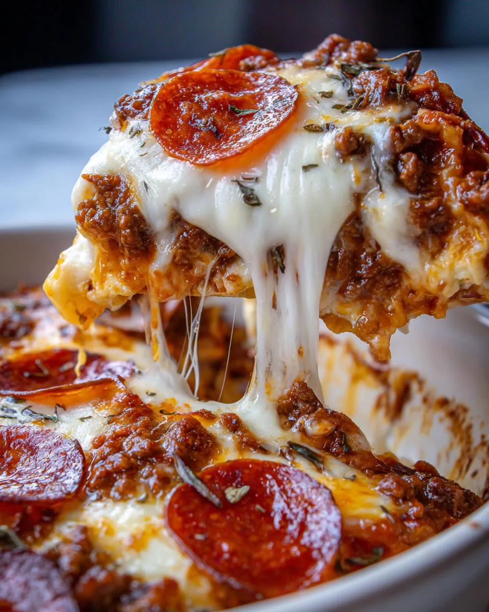 Keto Crockpot Pizza Casserole - detail 1