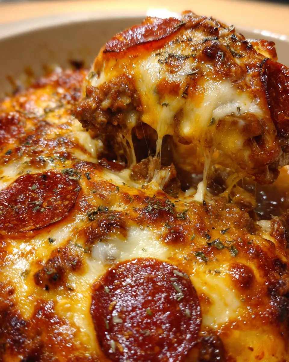 Keto Crockpot Pizza Casserole - detail 2
