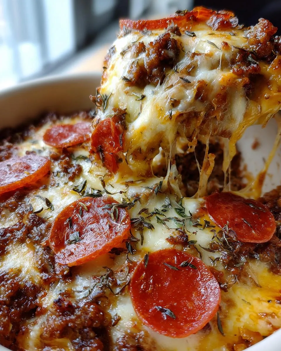 Keto Crockpot Pizza Casserole - detail 3