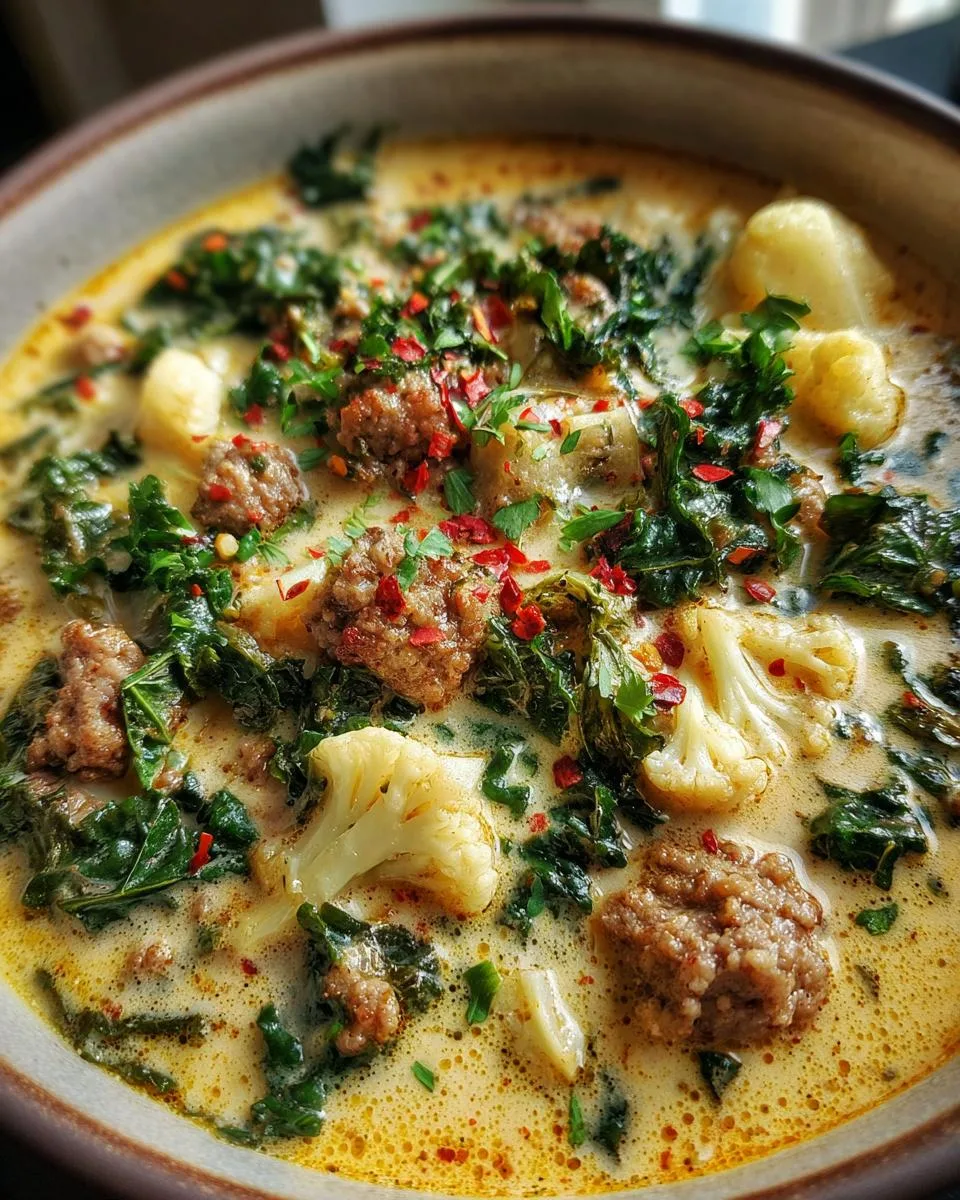 Keto Crockpot Zuppa Toscana Soup - detail 2