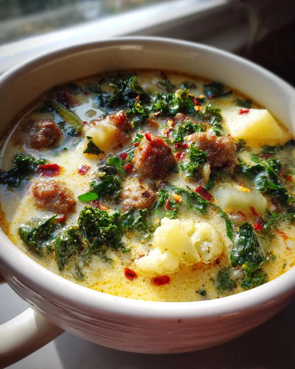 Keto Crockpot Zuppa Toscana Soup - detail 3