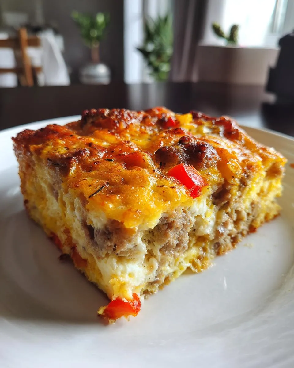 Keto Overnight Crockpot Breakfast Casserole - detail 2