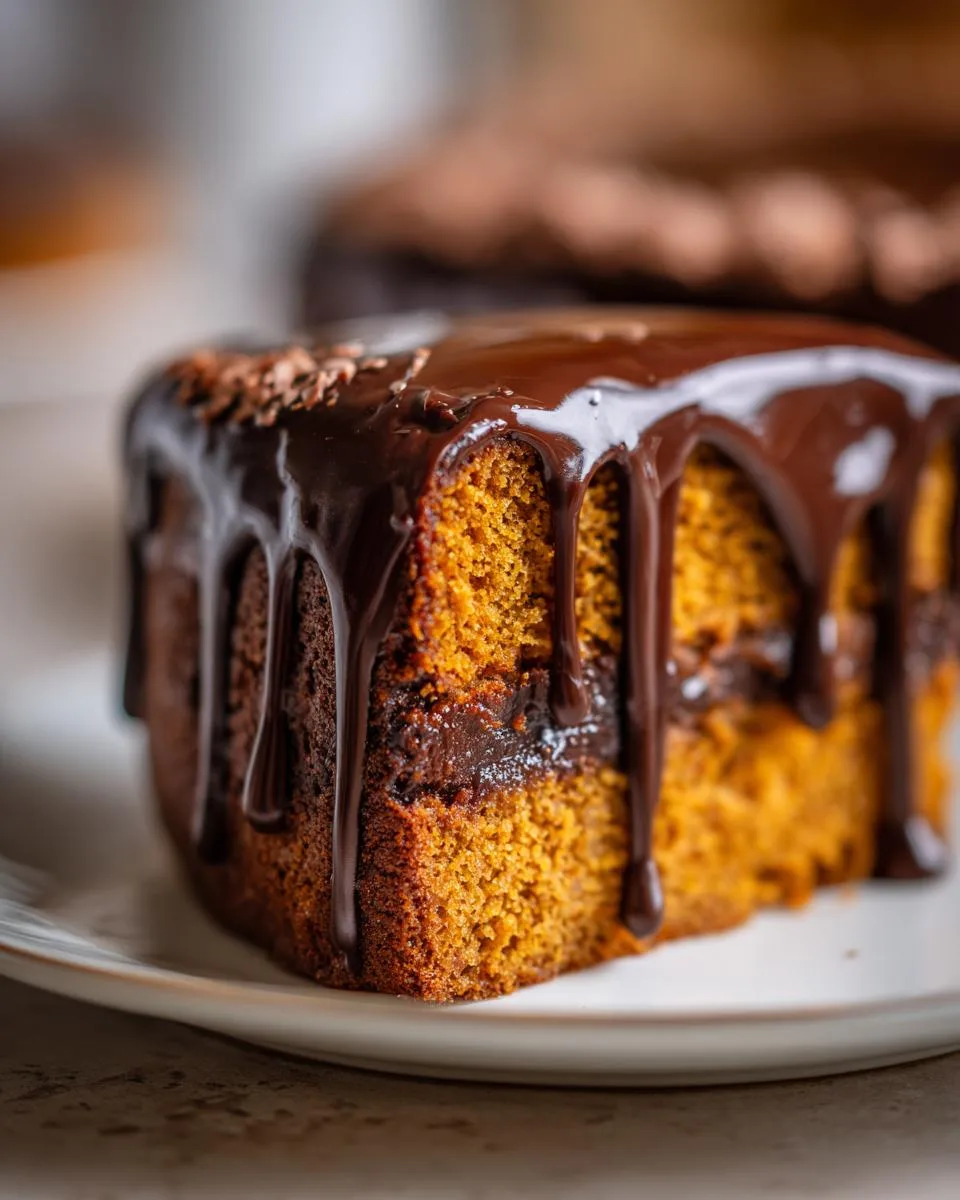 Irresistible Pumpkin Cake with Chocolate Ganache in 3 Steps 5 Pumpkin Cake with Chocolate Ganache - detail 1