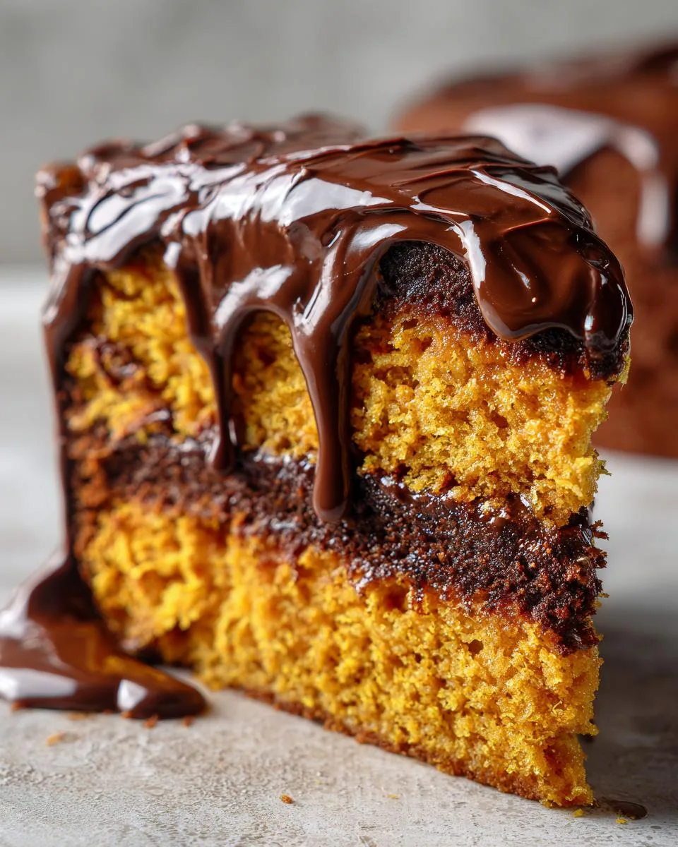 Irresistible Pumpkin Cake with Chocolate Ganache in 3 Steps 6 Pumpkin Cake with Chocolate Ganache - detail 2