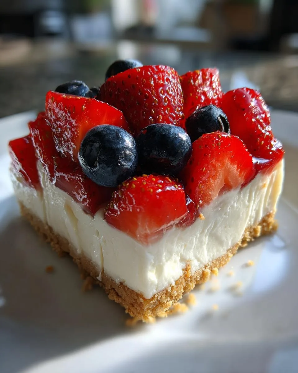 Irresistible Red, White and Blue Cheesecake Bars in 4 Easy Steps 6 Red, White and Blue Cheesecake Bars - detail 2