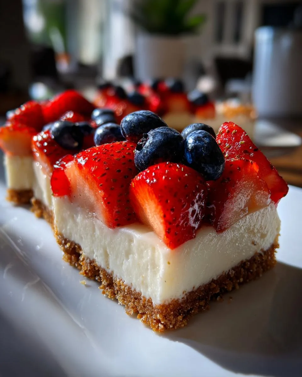Irresistible Red, White and Blue Cheesecake Bars in 4 Easy Steps 8 Red, White and Blue Cheesecake Bars - detail 4
