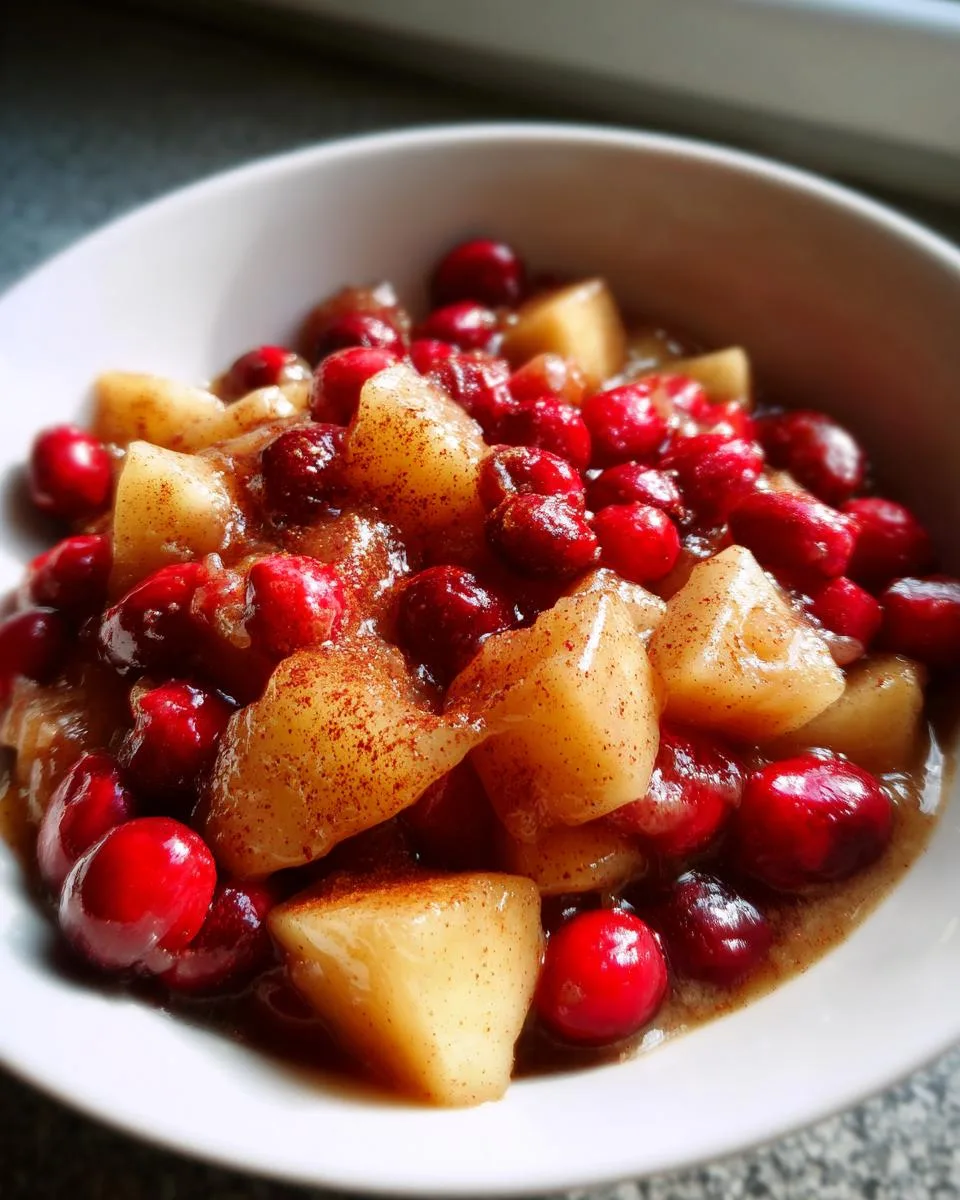Slow Cooker Apple and Cranberry Compote - detail 1