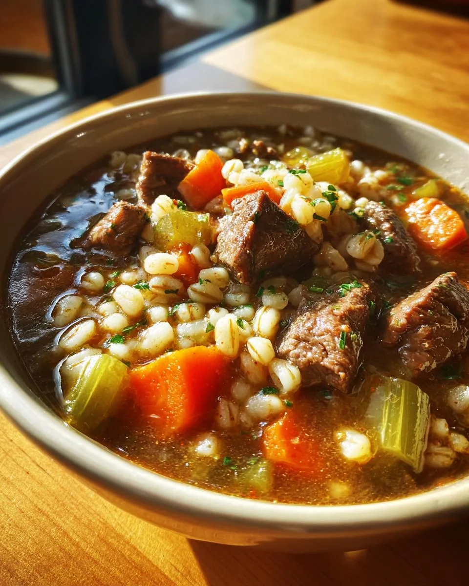 Slow Cooker Beef Barley Soup - detail 1