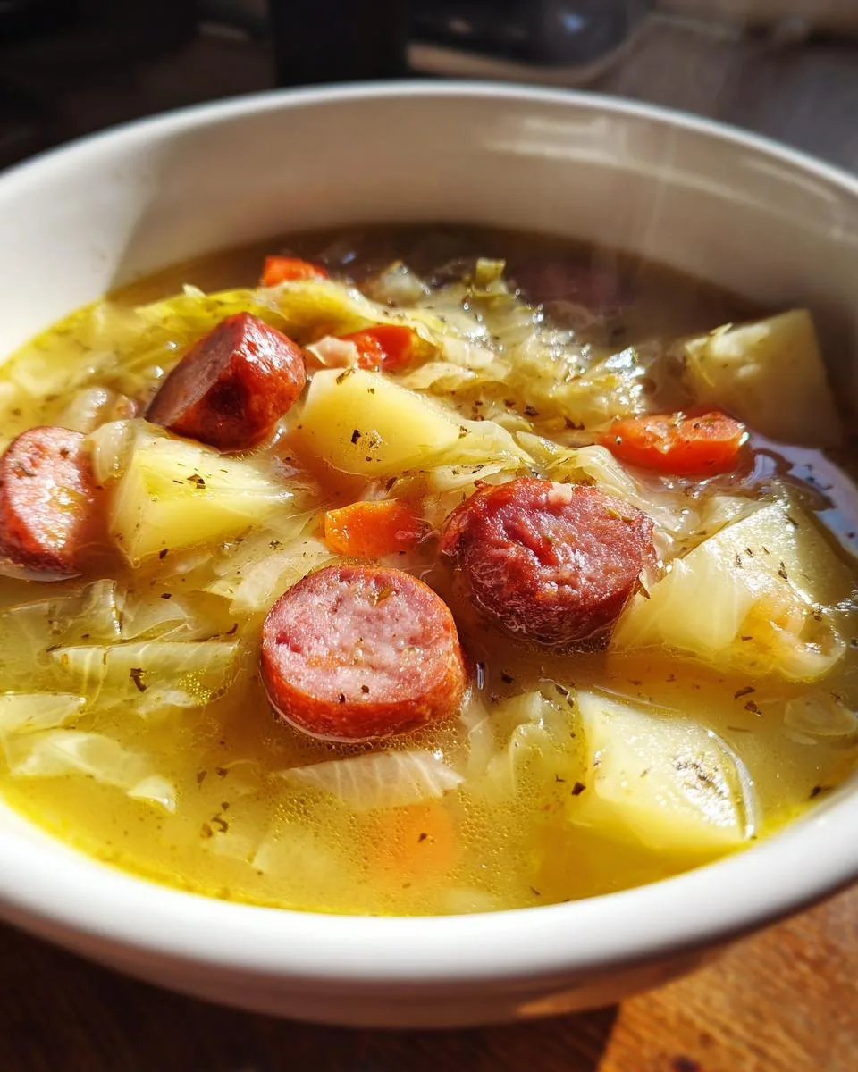 Slow Cooker Cabbage, Sausage and Potato Soup - detail 1